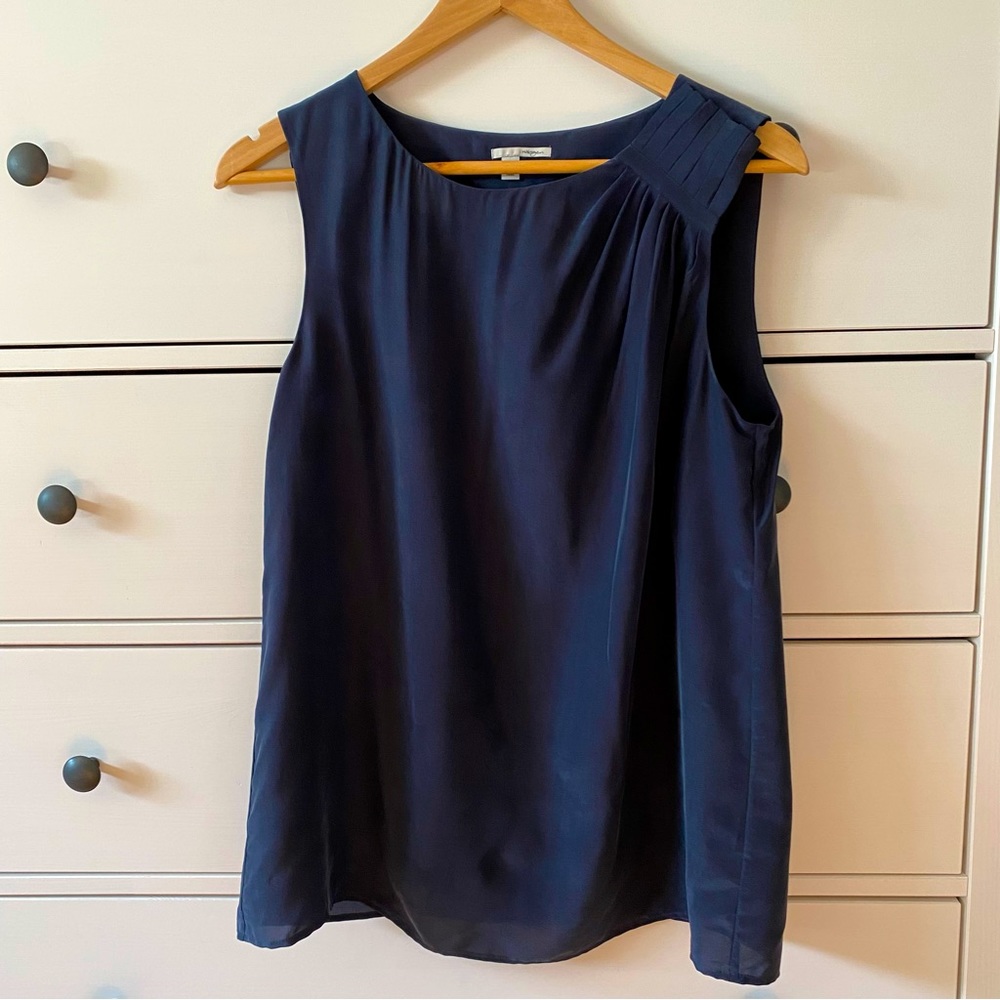 Halogen Navy Blue Sleeveless Blouse